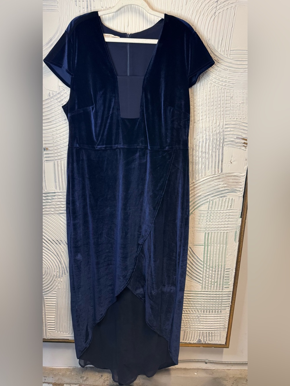 Standards & Practices Reagan Navy Velvet Maxi Dress Plus Size 1X